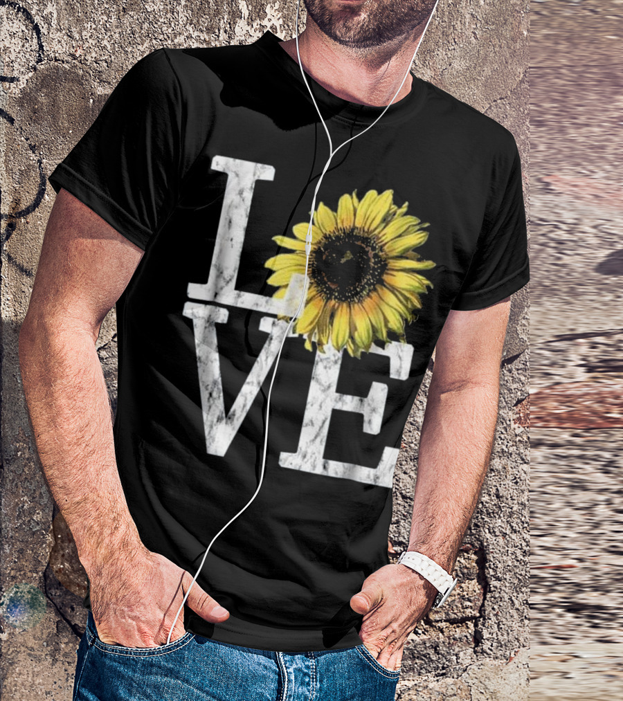 Sunflower Vintage Love Hippie T-Shirt