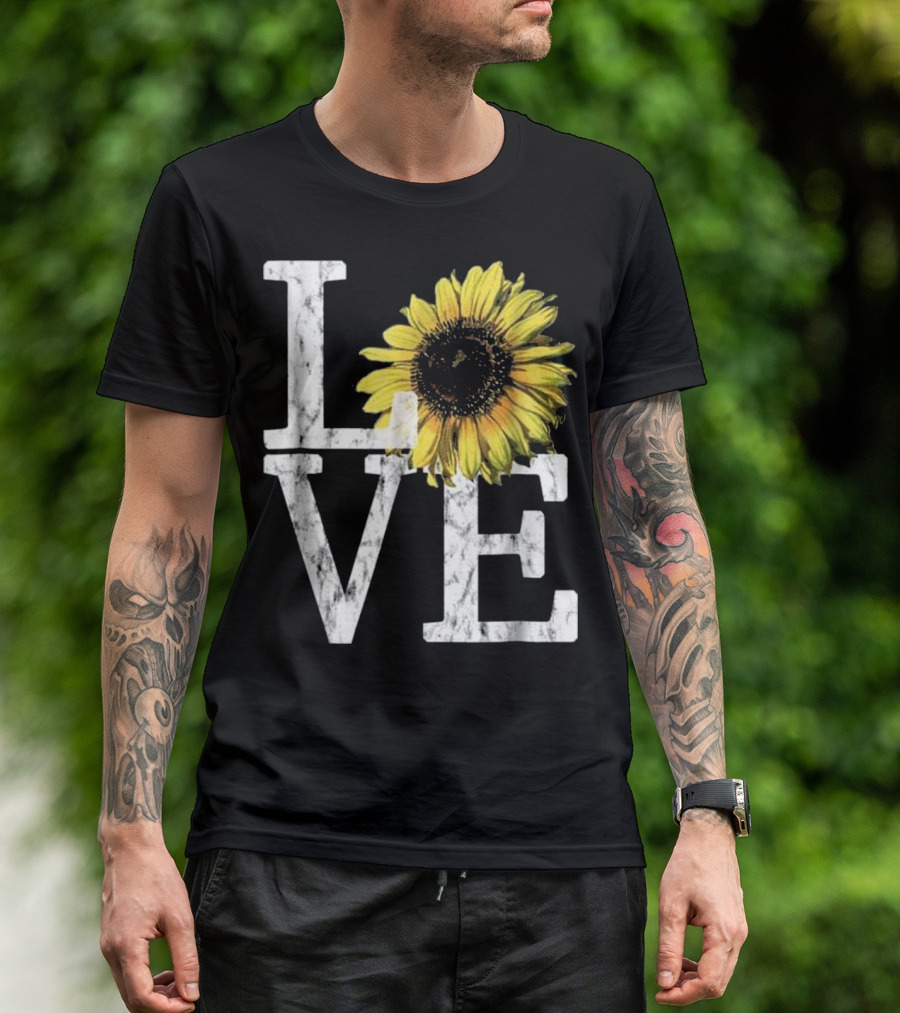 Sunflower Vintage Love Hippie T-Shirt