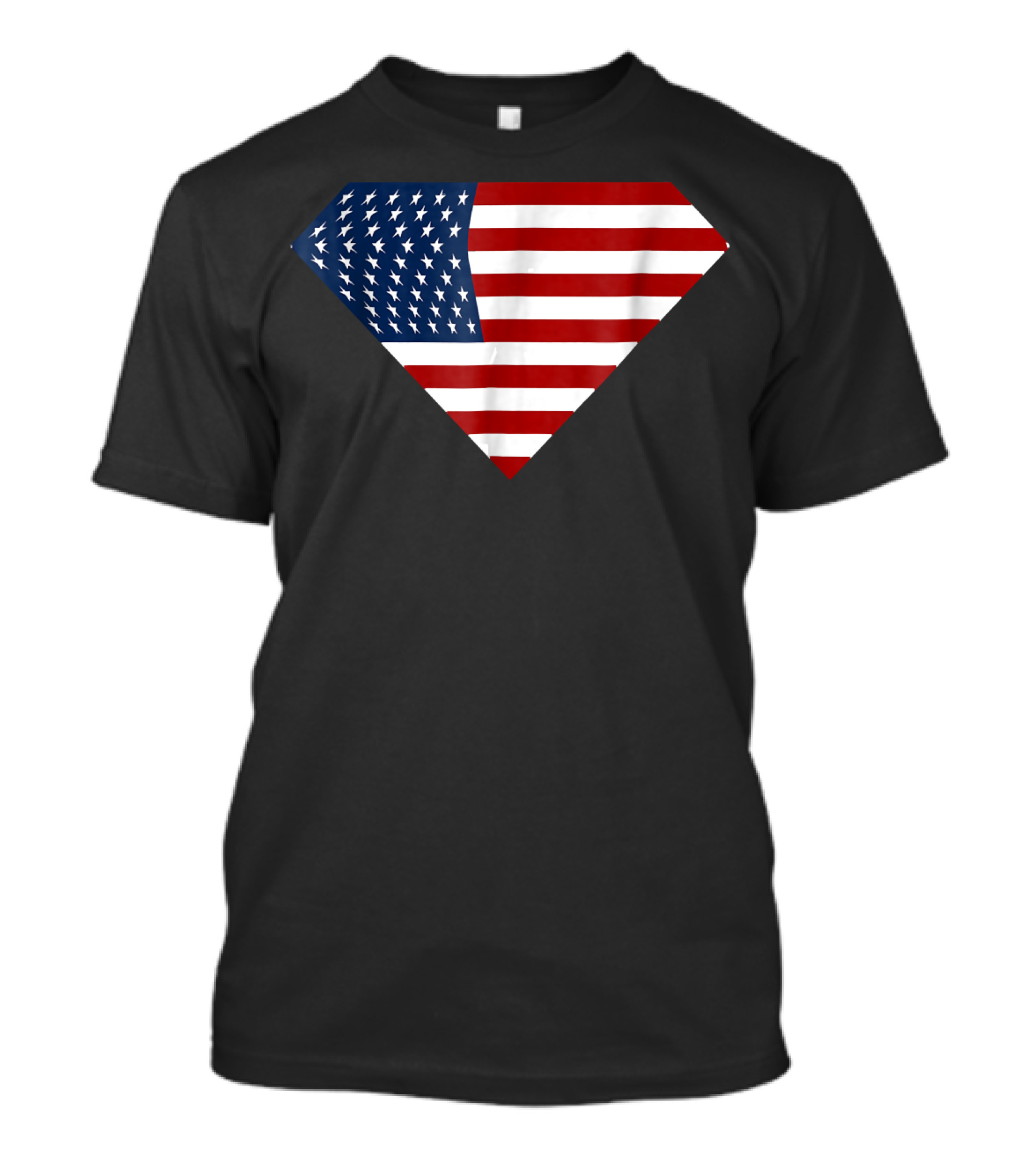 Super USA Shield Stars And Stripes American Flag T-Shirt