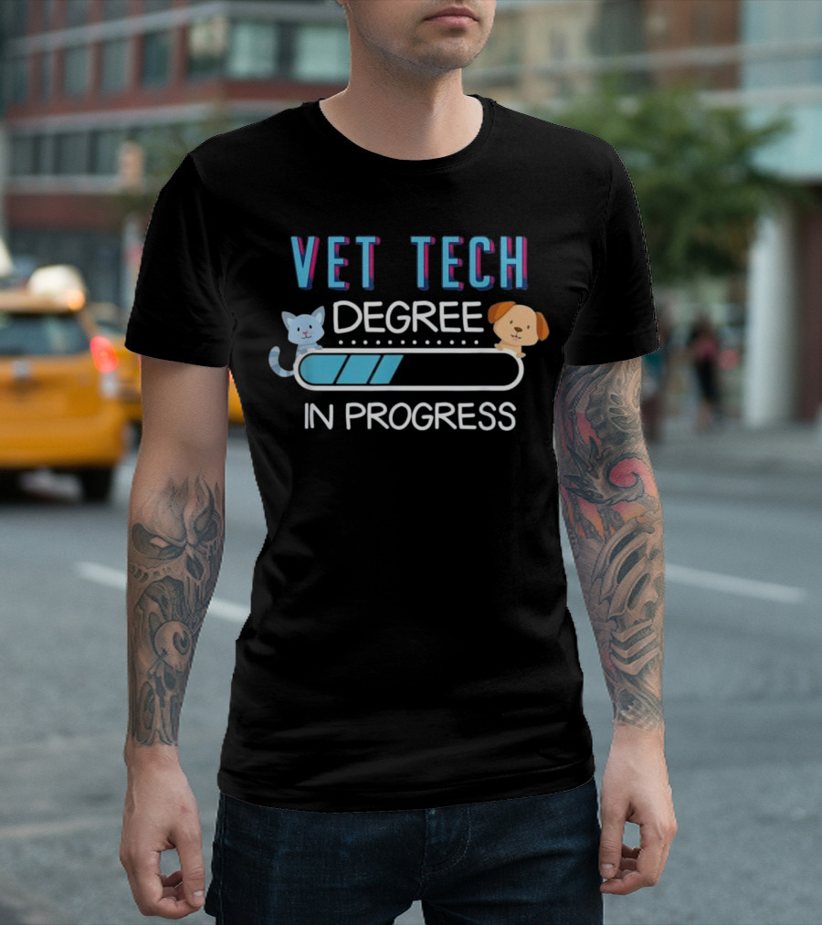 Vet Tech Degree in Progress Cat Dog T-Shirt