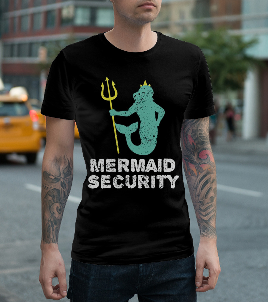 Mermaid Security Swimming Lessons Pool Party T-Shirt
