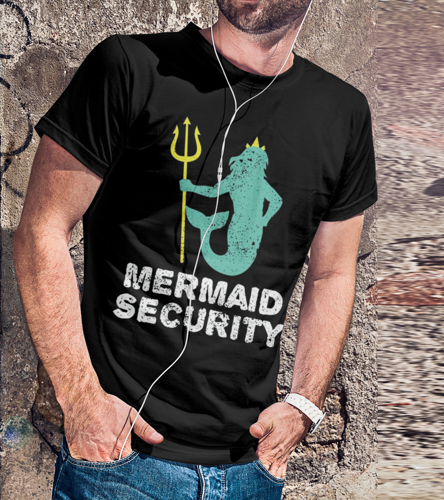 Mermaid Security Swimming Lessons Pool Party T-Shirt