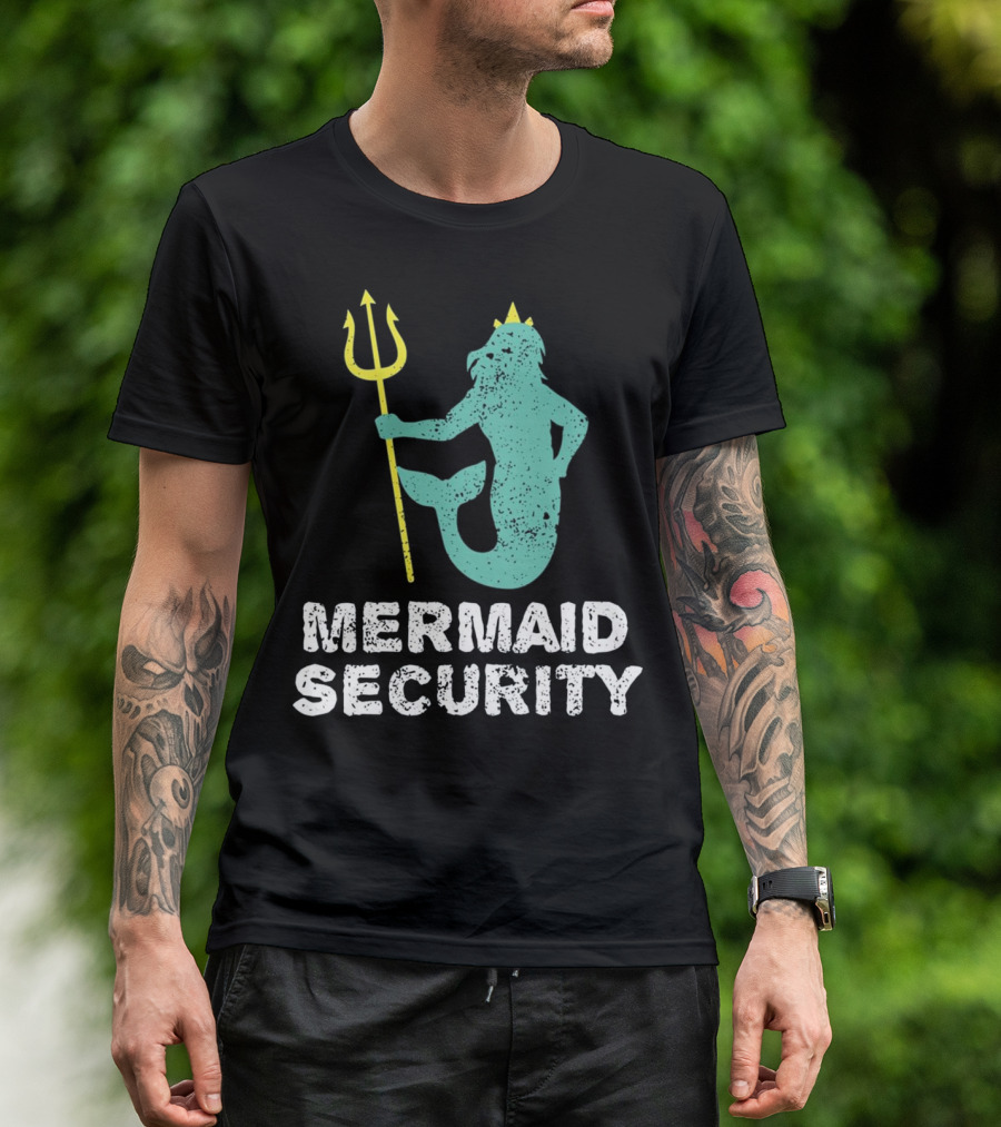 Mermaid Security Swimming Lessons Pool Party T-Shirt