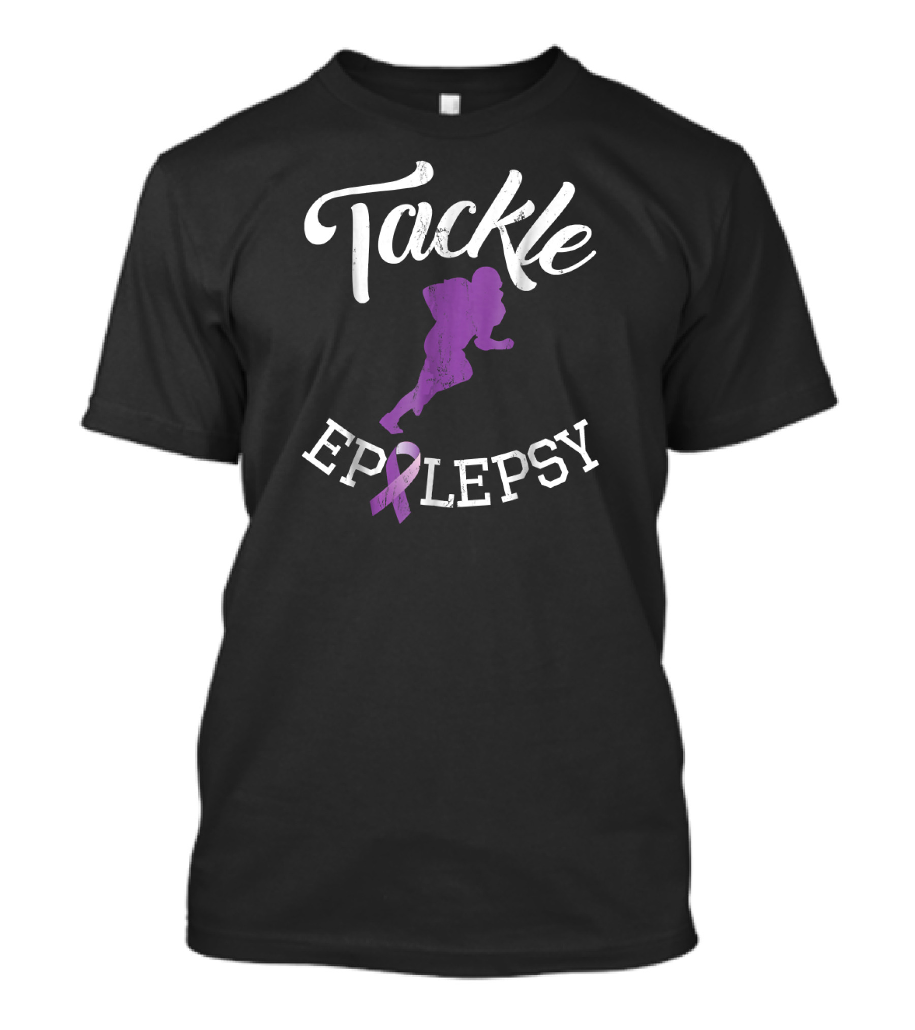 Tackle Epilepsy Football Awareness Purple T-Shirt