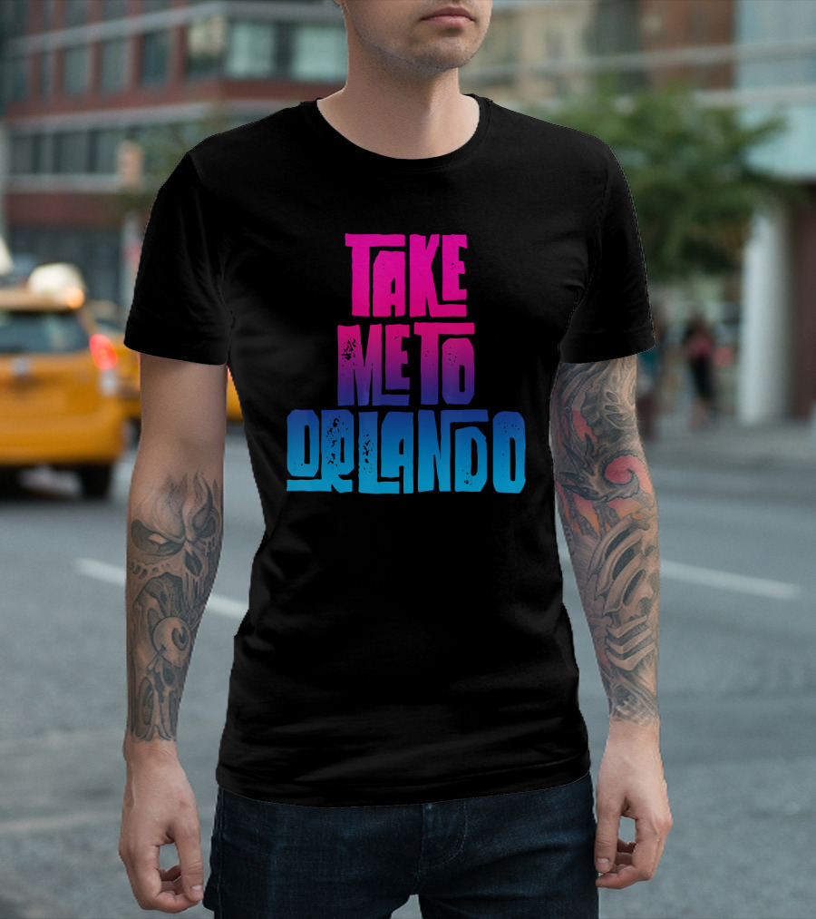 Take Me To Orlando Group Trip Match Gradient Text T-Shirt