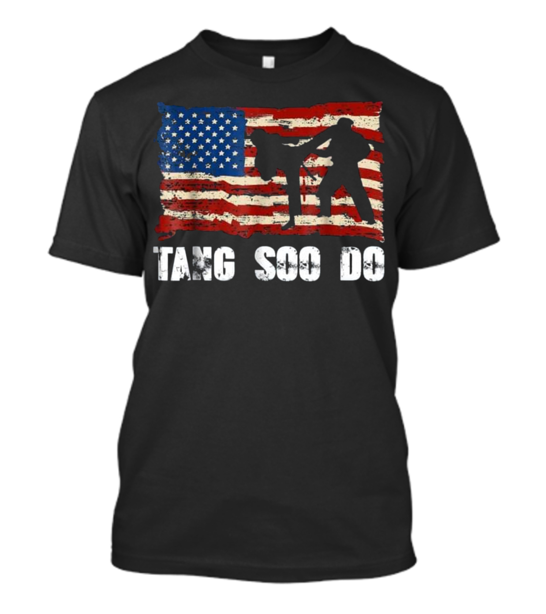 Tang Soo Do Men's Kid's Vintage Martial Arts American Flag T-Shirt