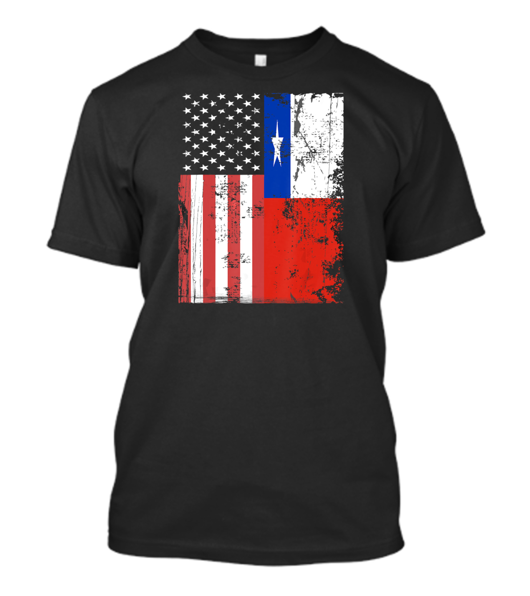 Vintage American Chile Flag Patriot USA Chile Flag Fusion T-Shirt