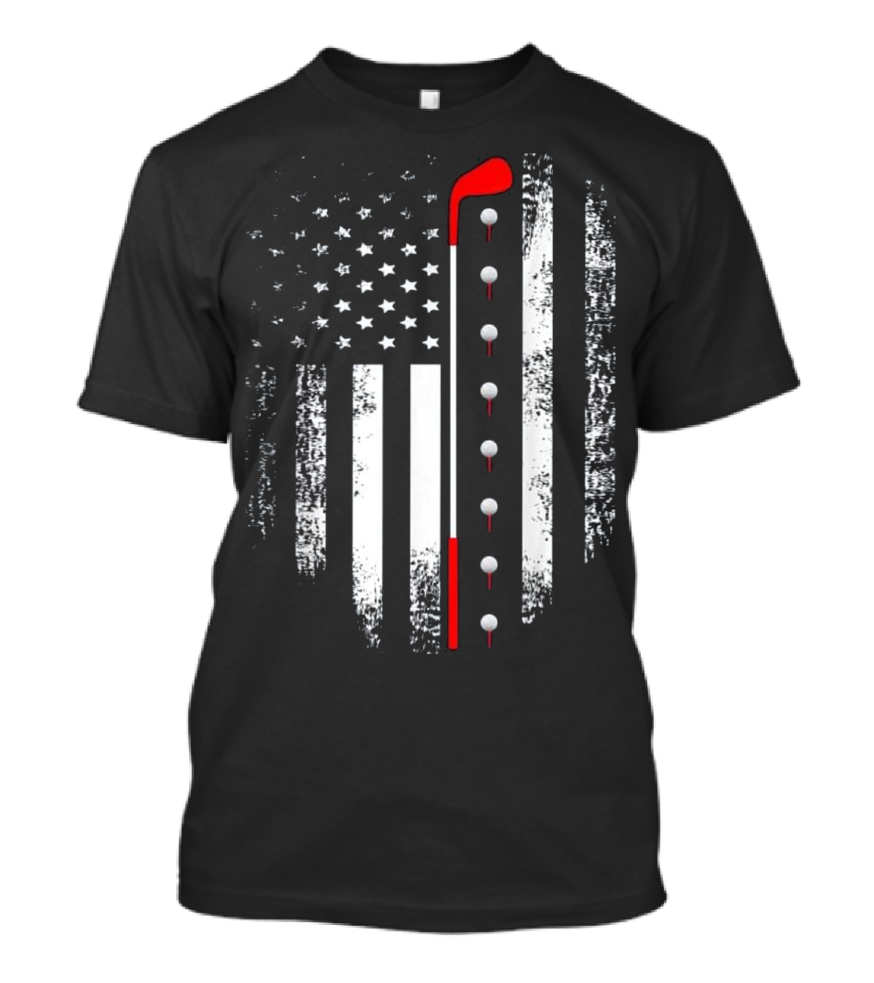 Vintage American USA Flag Golf Golfer Iconic T-Shirt