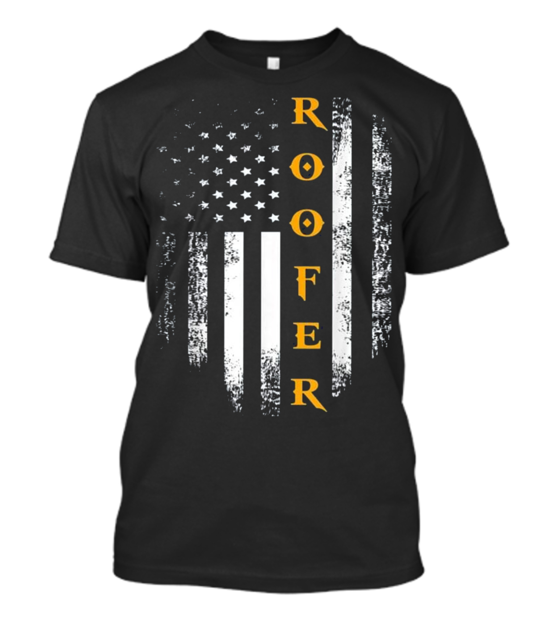 Vintage American USA Flag Roofer T-Shirt