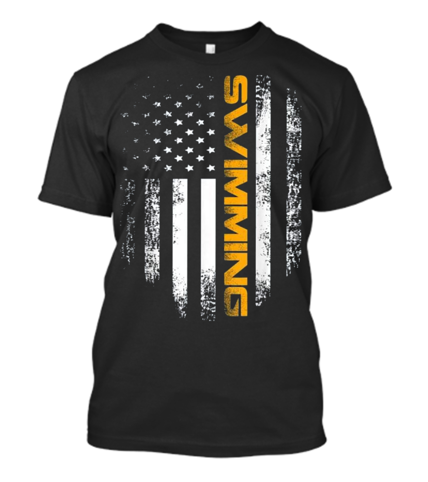 Vintage American USA Flag Swimming T-Shirt