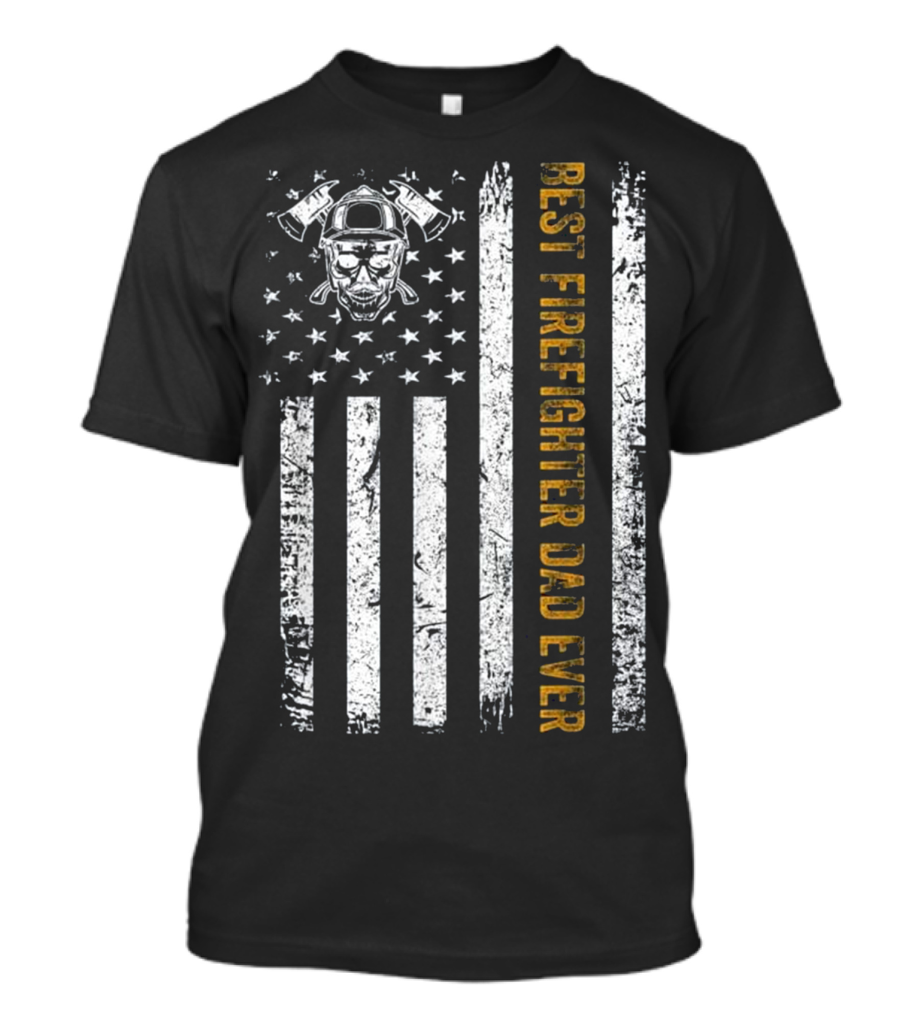 Best Firefighter Dad Ever Vintage American Flag T-Shirt