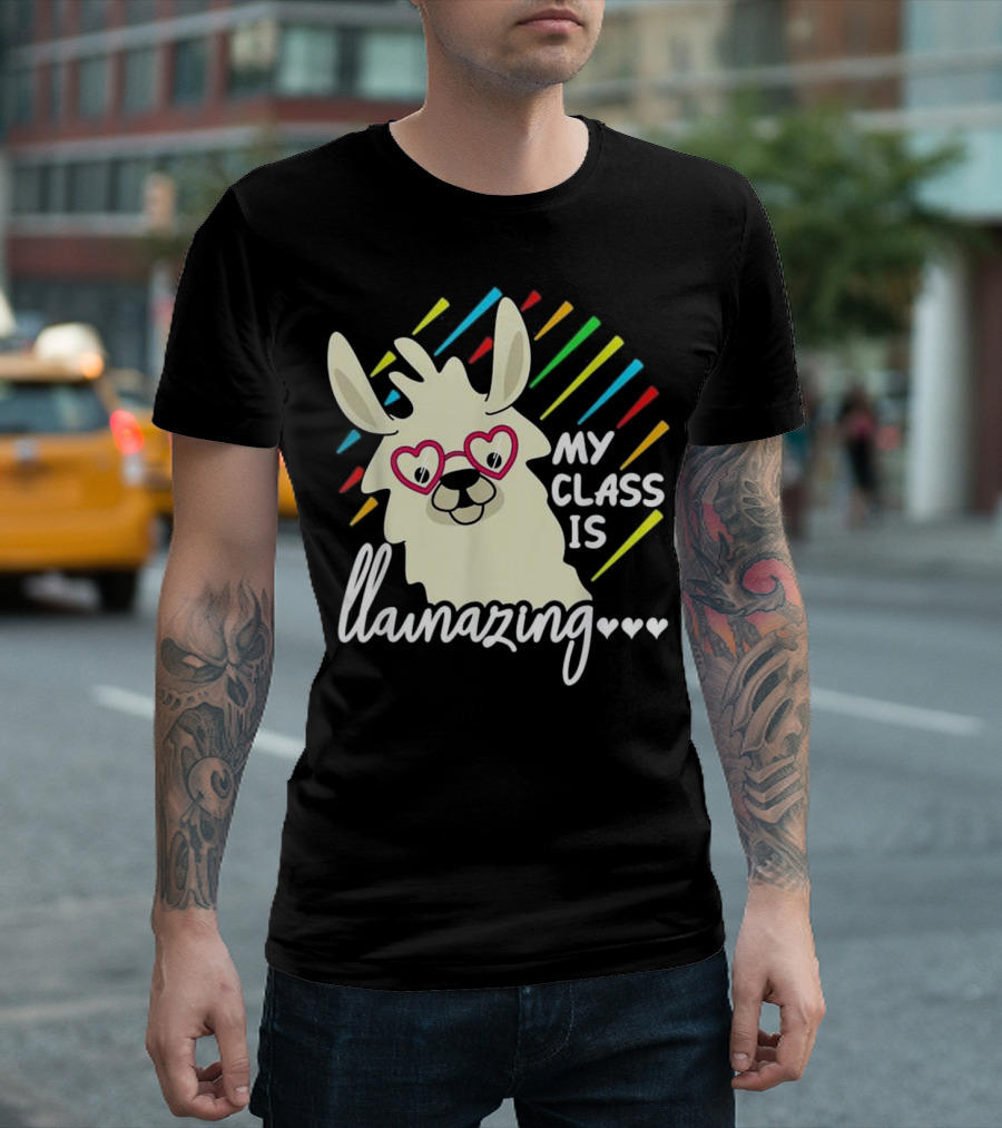 My Class Is Llamazing Teacher Llama Drama Funny T T-Shirt