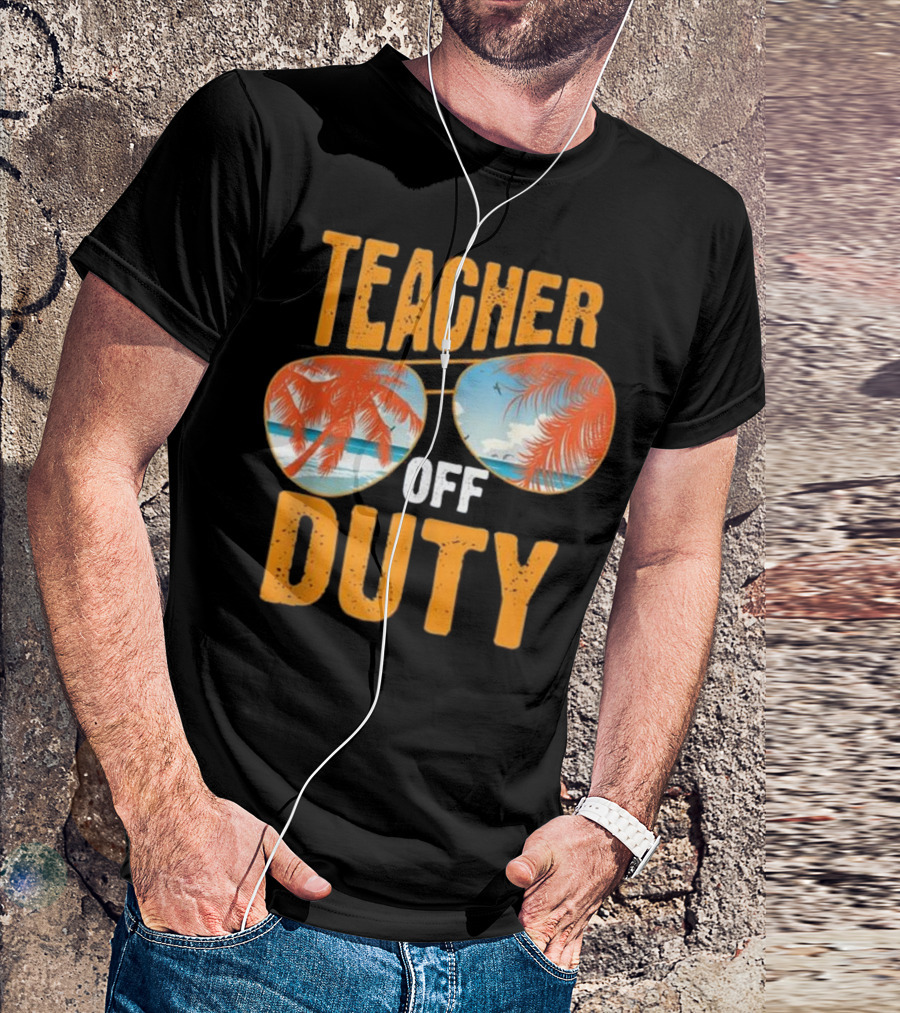 Teacher Off Duty Palm Beach Sunset Sunglasses T-Shirt