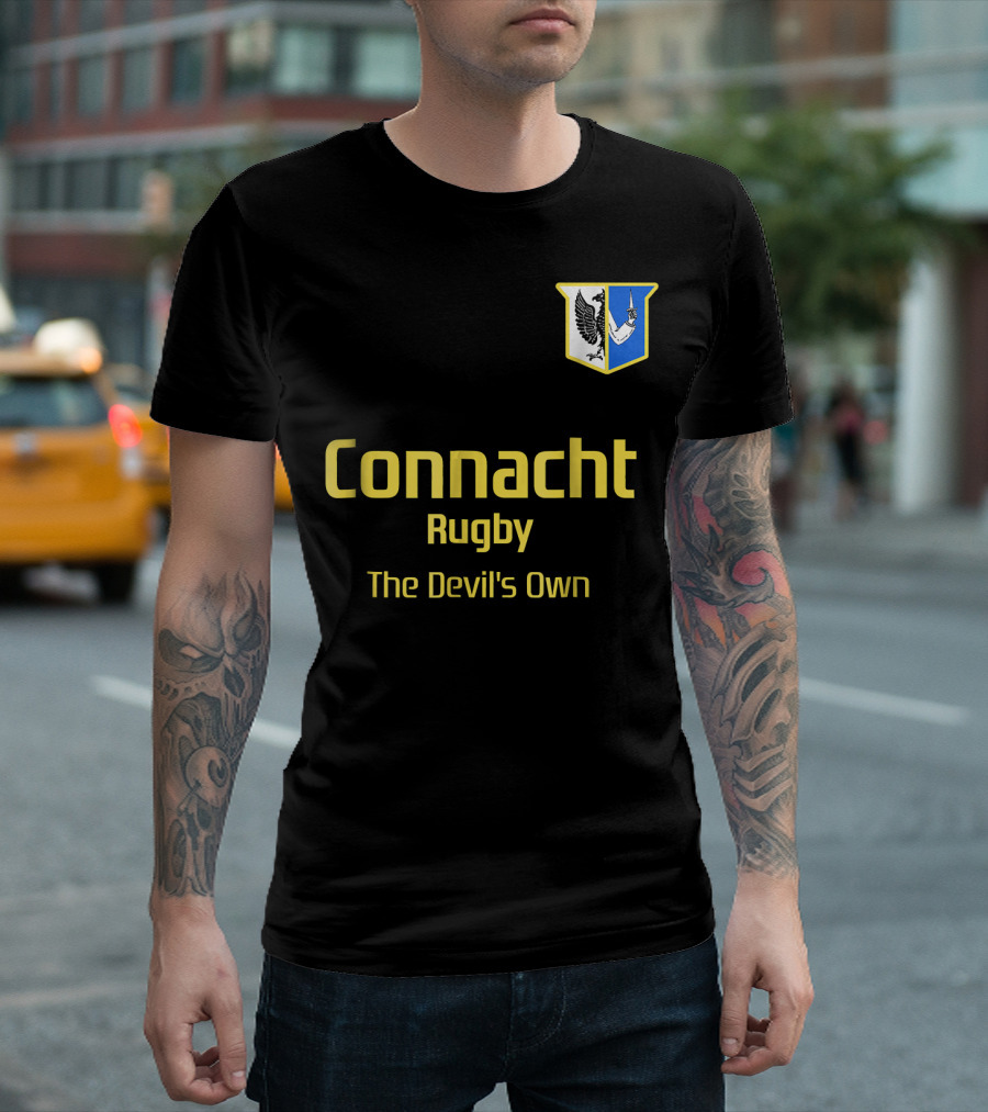 Connacht Rugby The Devil's Own Vintage 70s Retro Crest T-Shirt