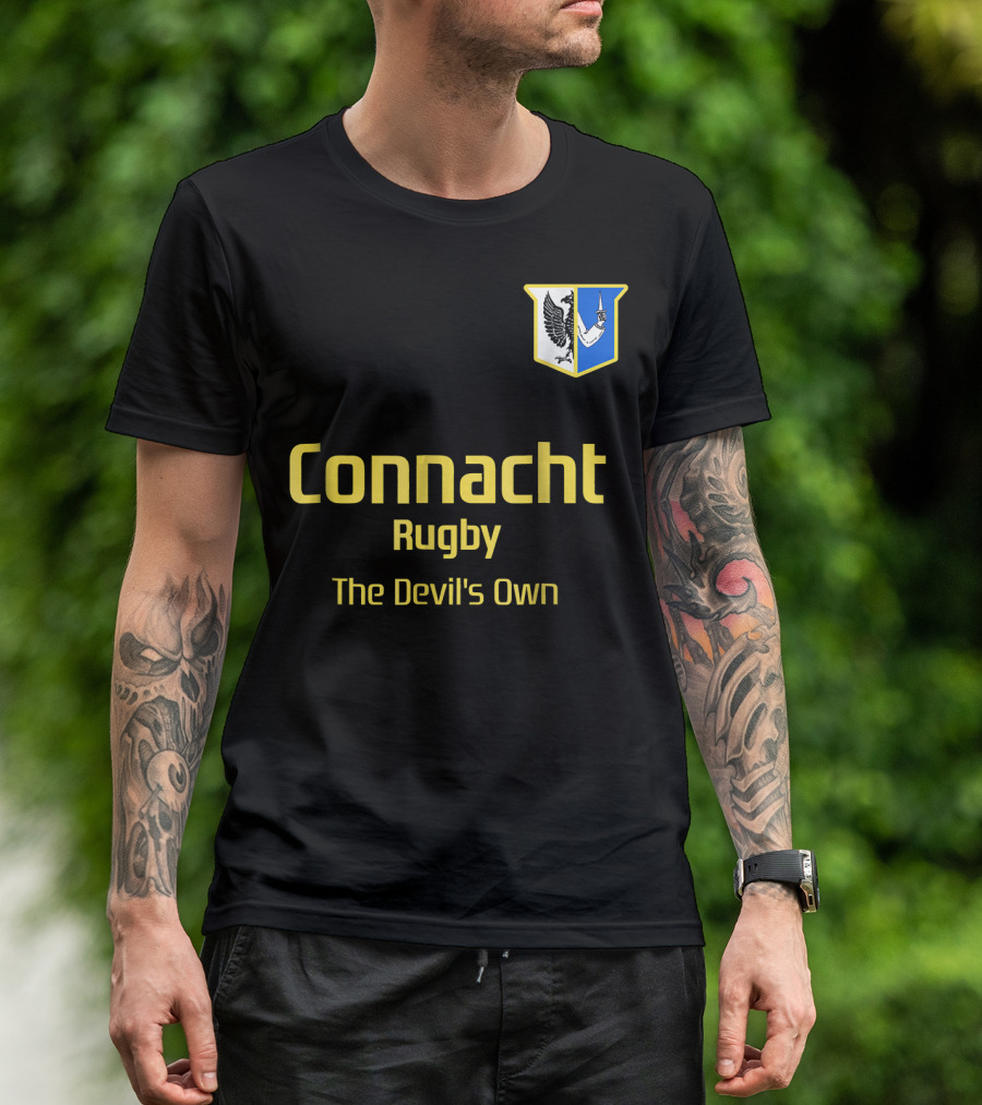 Connacht Rugby The Devil's Own Vintage 70s Retro Crest T-Shirt