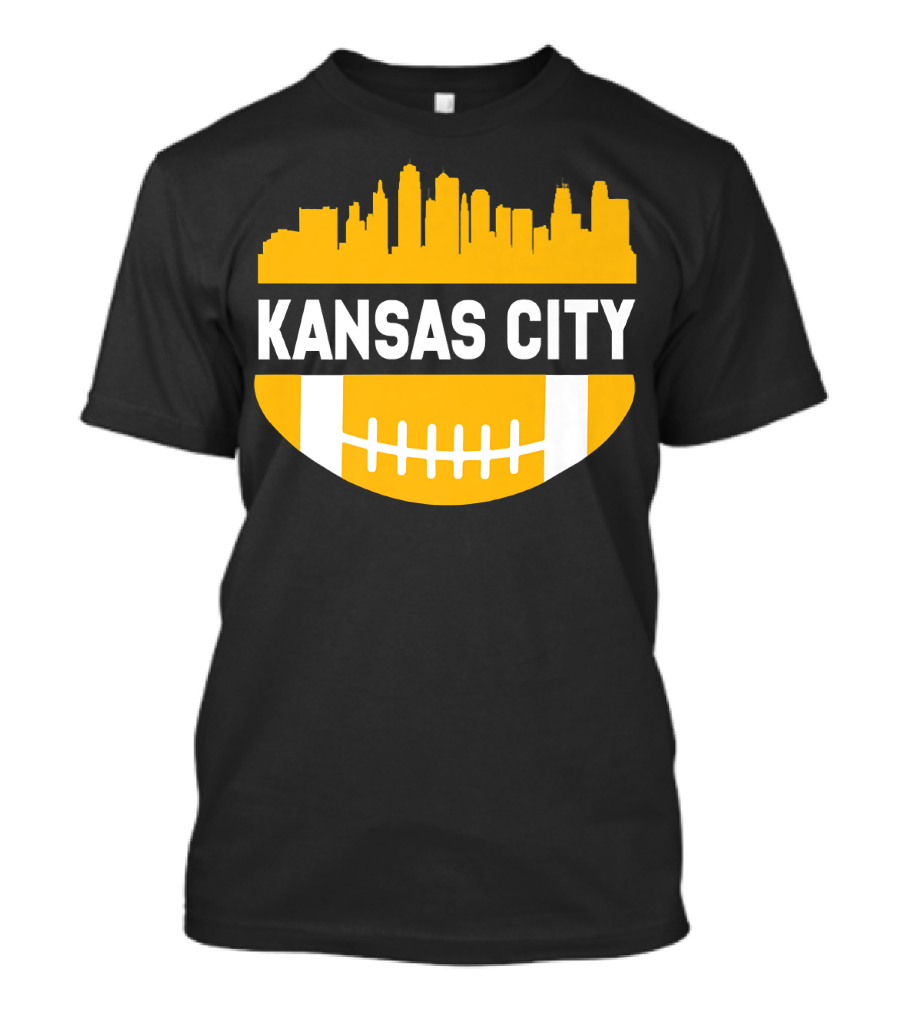 Kansas City MO Skyline With Football T-Shirt