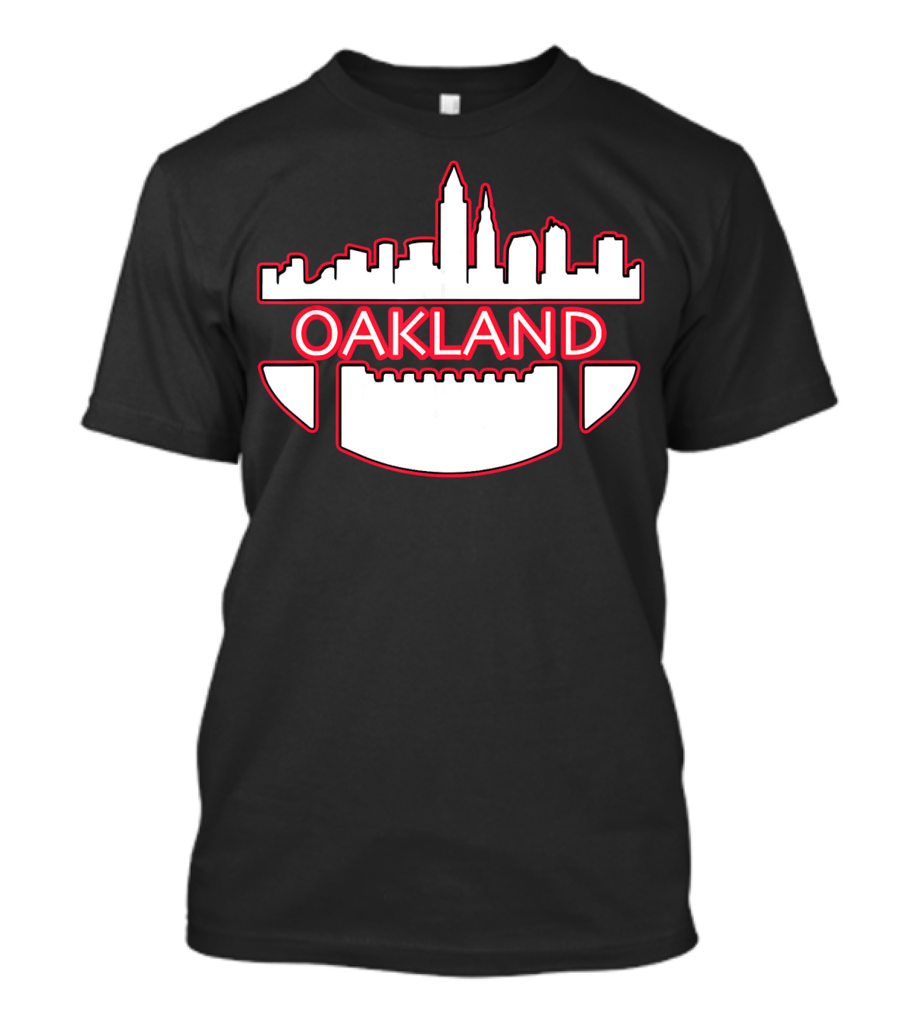 Oakland California Skyline Vintage Stadium T-Shirt