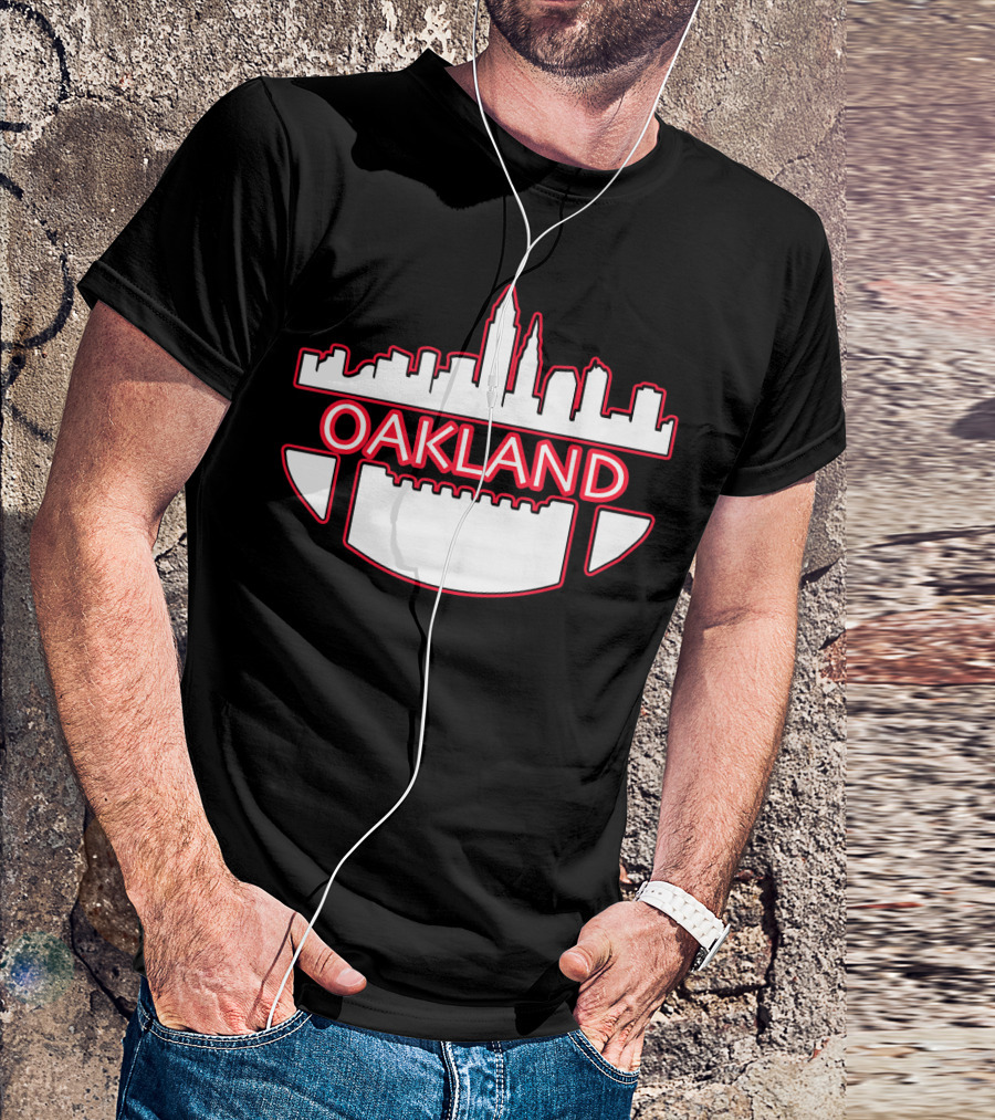 Oakland California Skyline Vintage Stadium T-Shirt