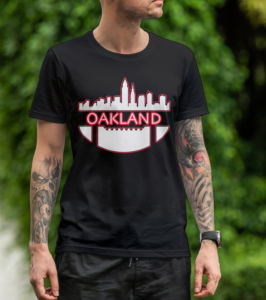 Oakland California Skyline Vintage Stadium T-Shirt