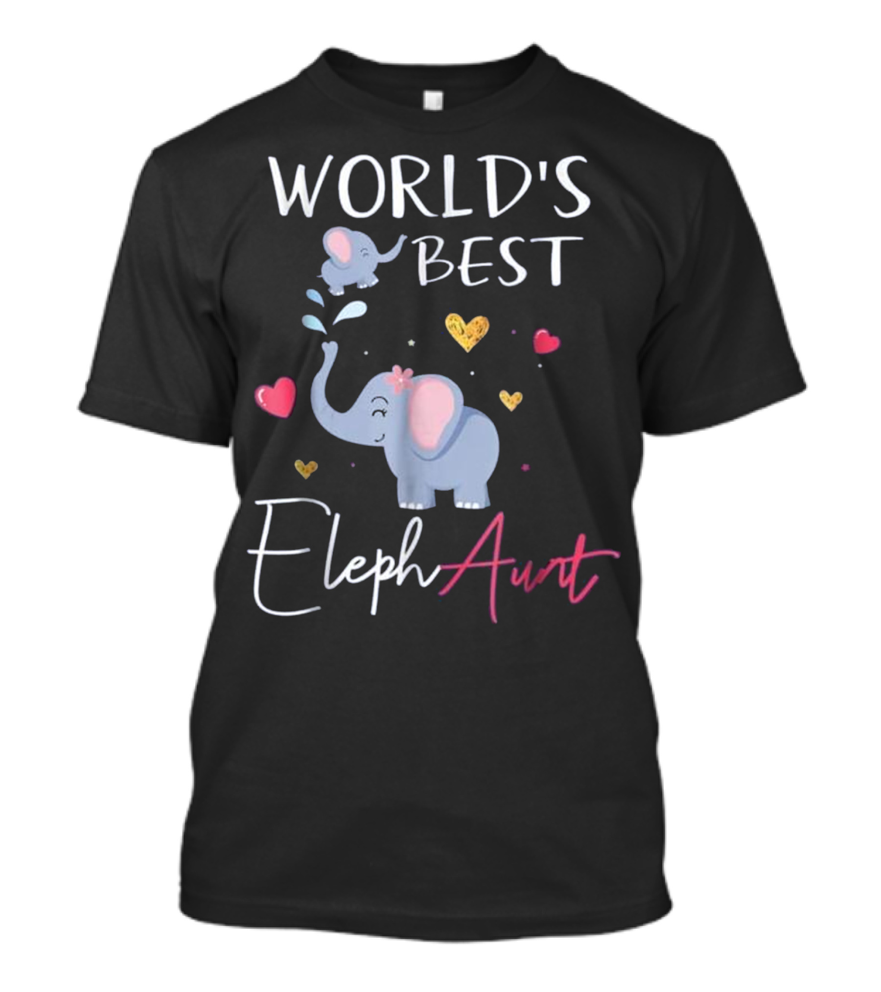 World's Best ElephAunt Elephant Hearts T-Shirt