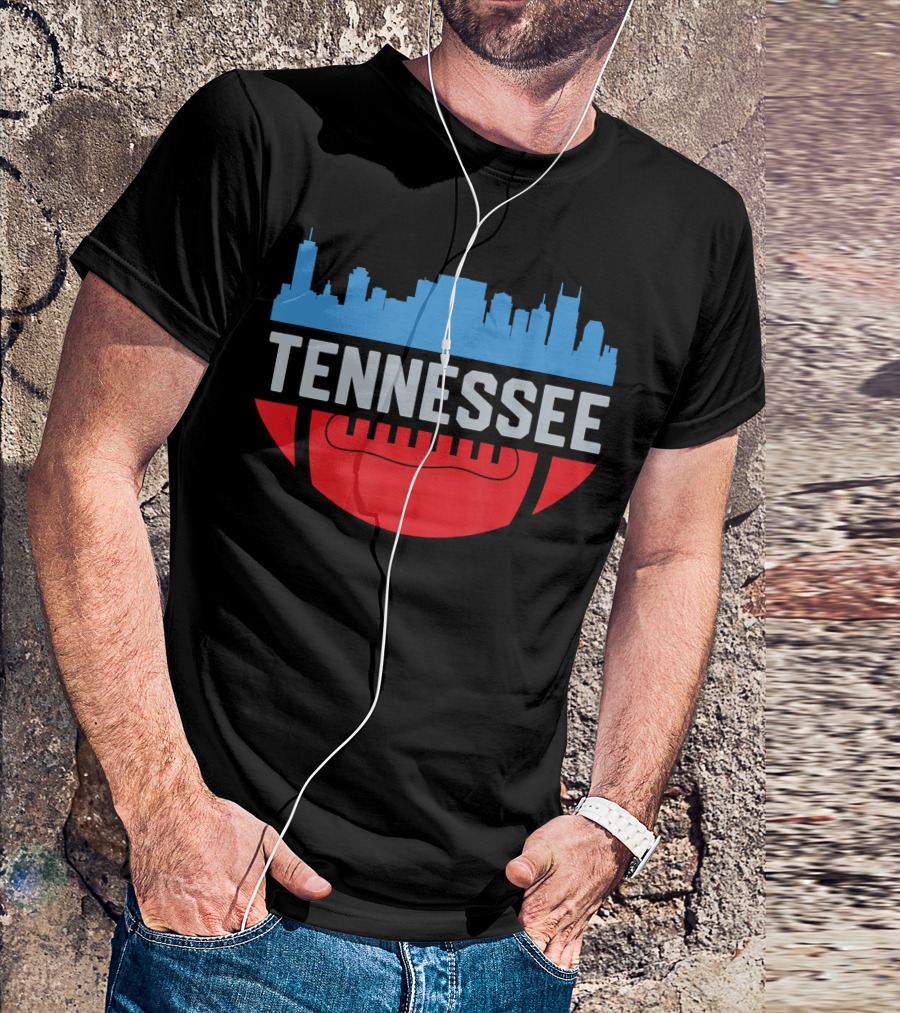 Tennessee Skyline Football Vintage Downtown T-Shirt