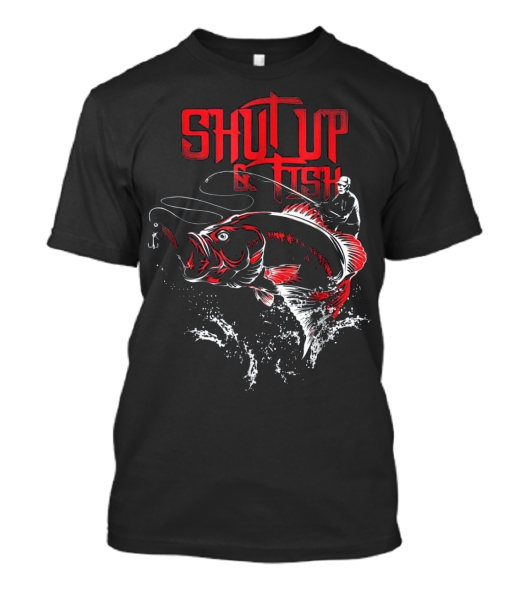 Shut Up And Fish Vintage Fishing Saying T-Shirt