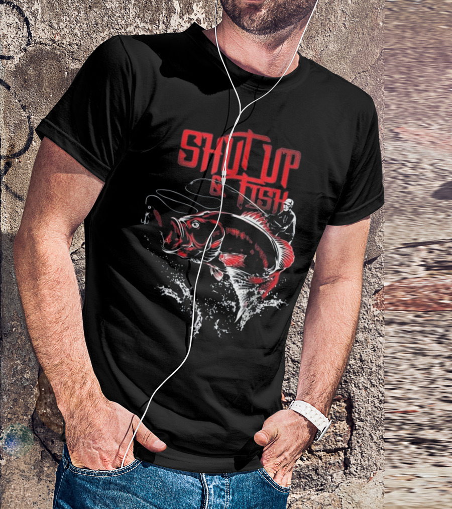 Shut Up And Fish Vintage Fishing Saying T-Shirt