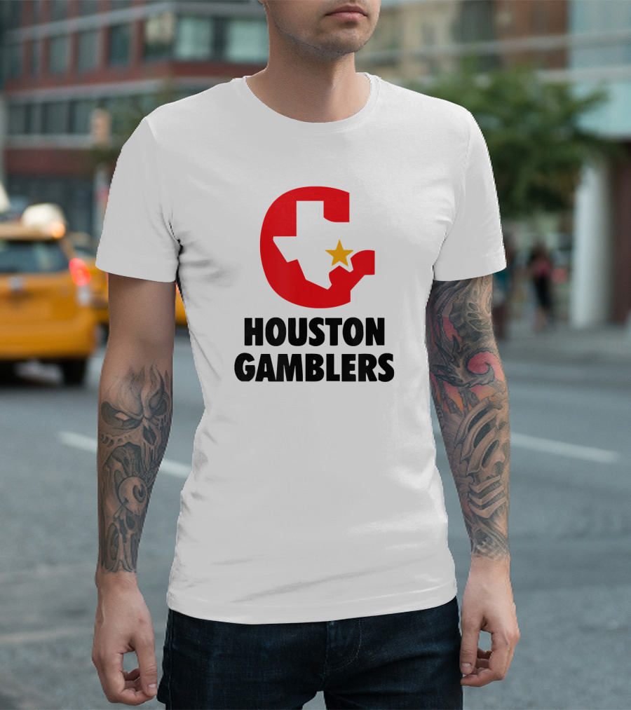 Houston Gamblers Classic Vintage Football Logo Texas Star T-Shirt
