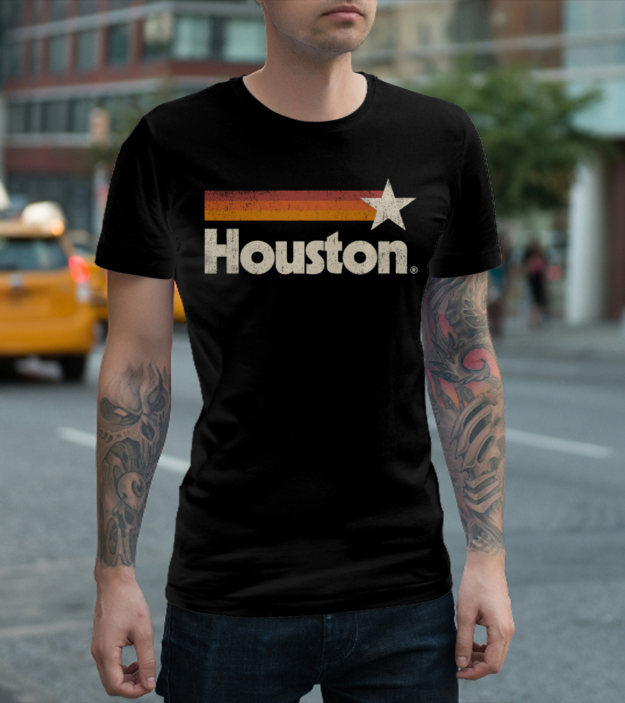 Vintage Houston Texas Retro Star Stripes T-Shirt