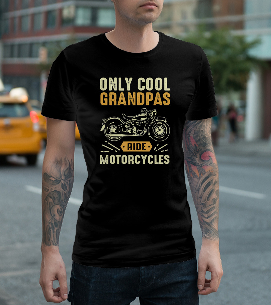 YasDesign Only Cool Grandpas Ride Motorcycles T-Shirt