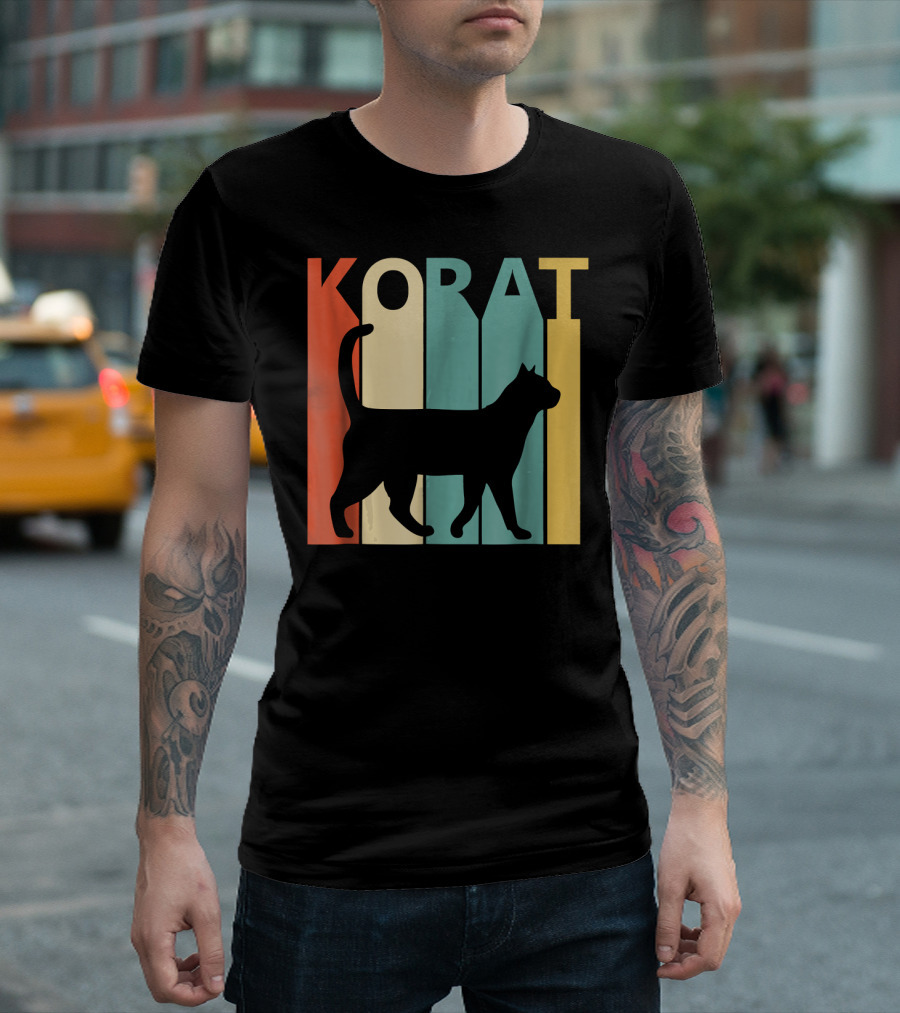 Korat Cat Silhouette Vintage T-Shirt