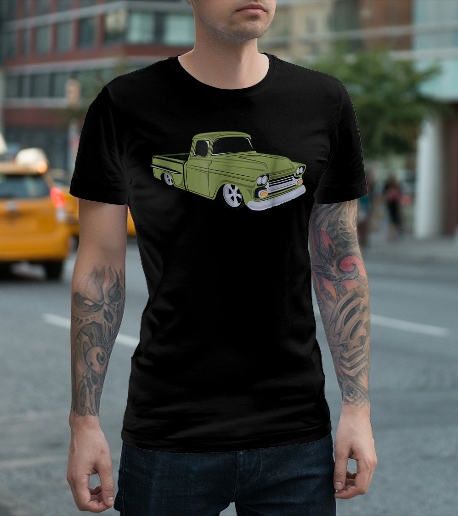 Vintage Lowrider Hot Rod Green Truck Classic 1950s T-Shirt