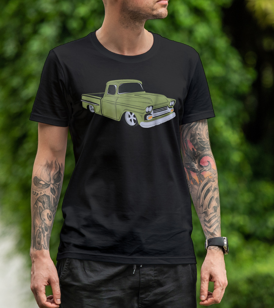 Vintage Lowrider Hot Rod Green Truck Classic 1950s T-Shirt