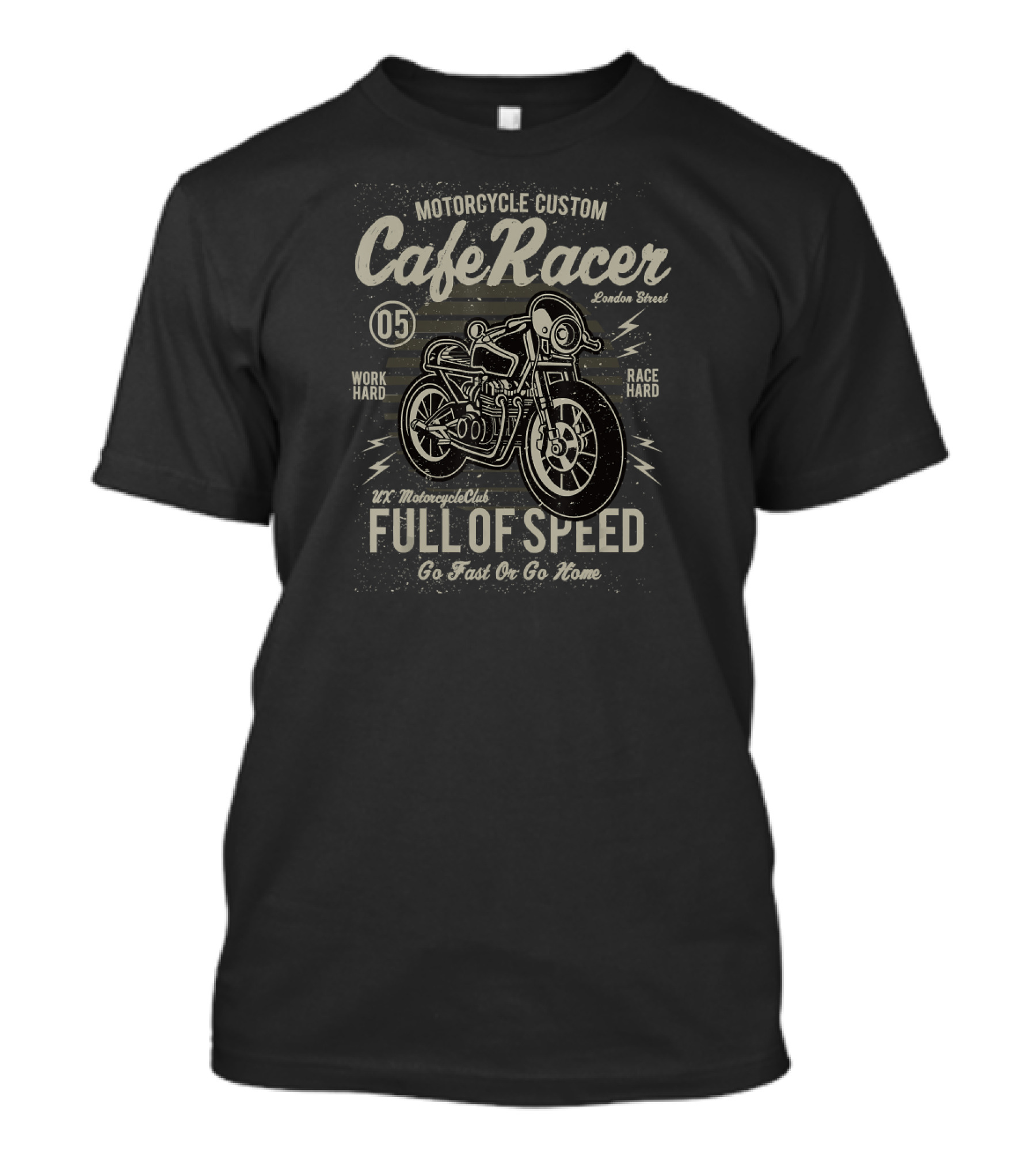 Motorcycle Custom Cafe Racer Full Of Speed London Street T-Shirt
