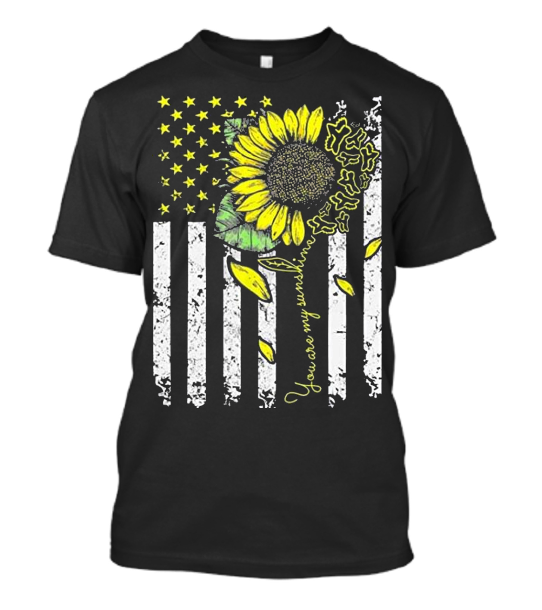 You Are My Sunshine Sunflower American Flag Motocross MX F T-Shirt