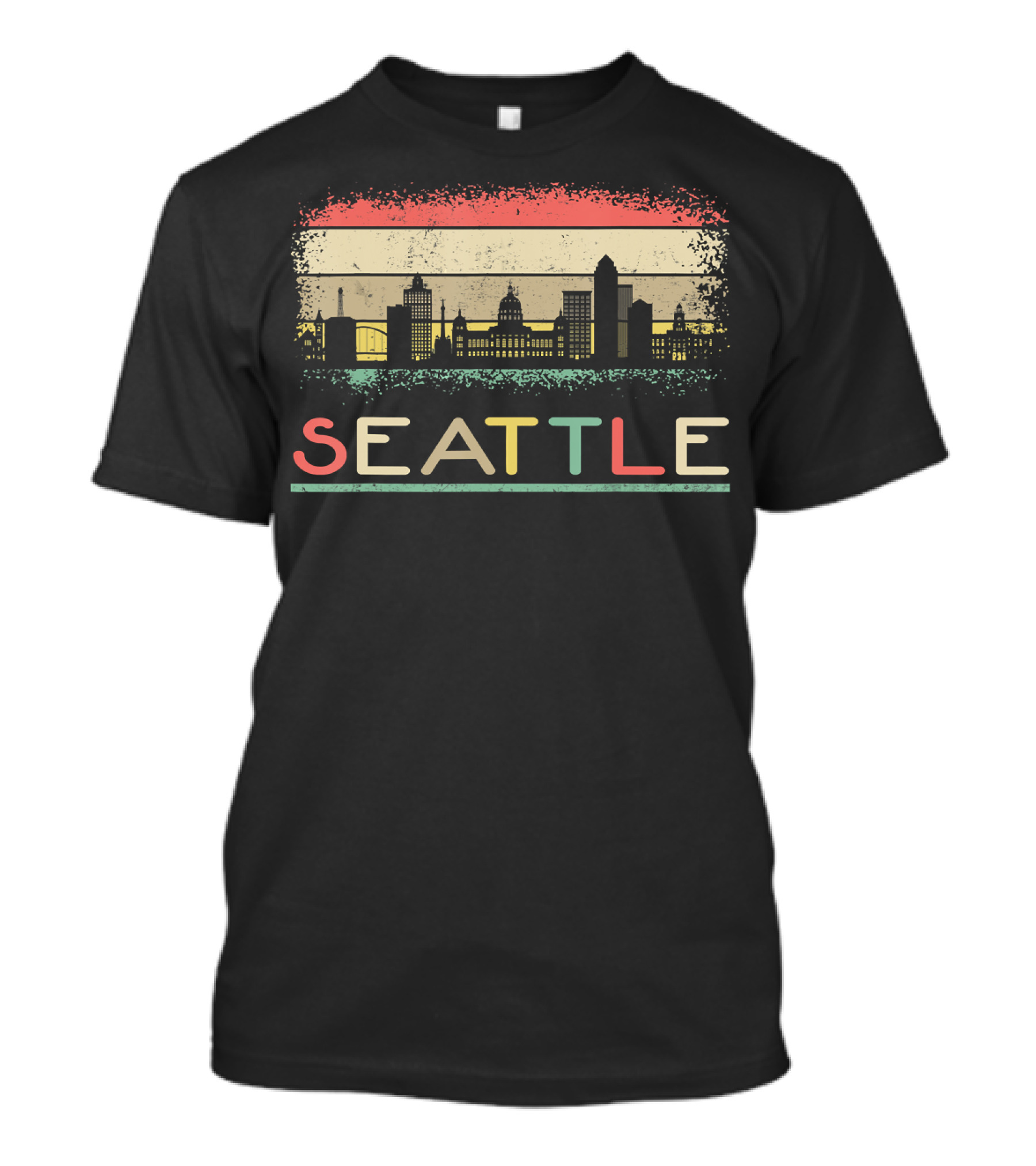 Seattle Vintage Retro Skyline Washington T-Shirt