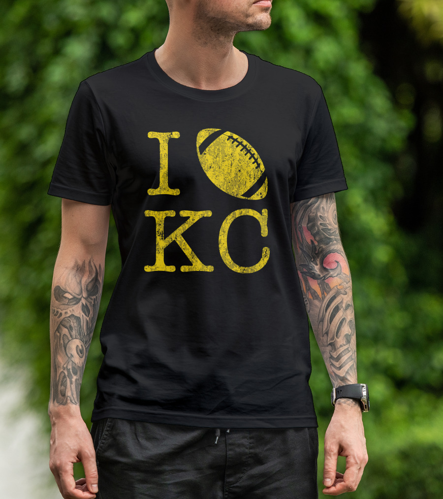Vintage Sunday Funday I Love KC Football Kansas T-Shirt