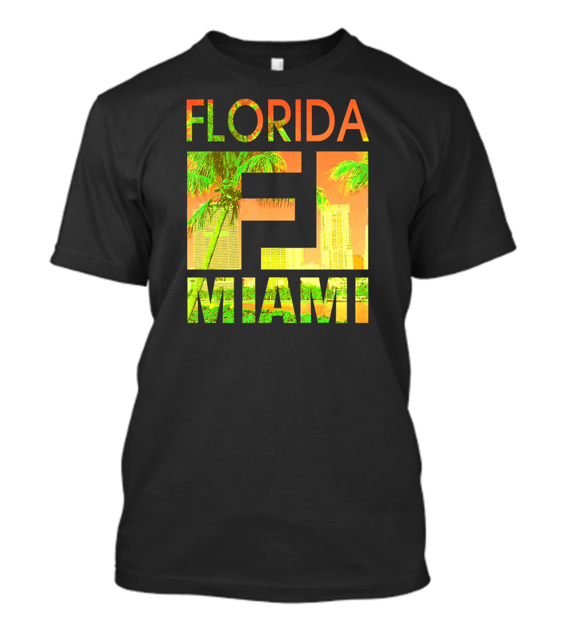 Vibrant Vintage Miami Florida USA Cityscape T-Shirt