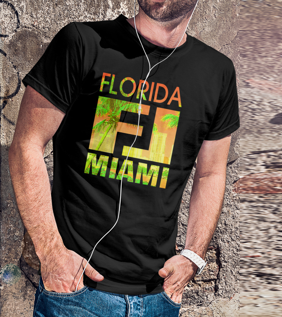Vibrant Vintage Miami Florida USA Cityscape T-Shirt