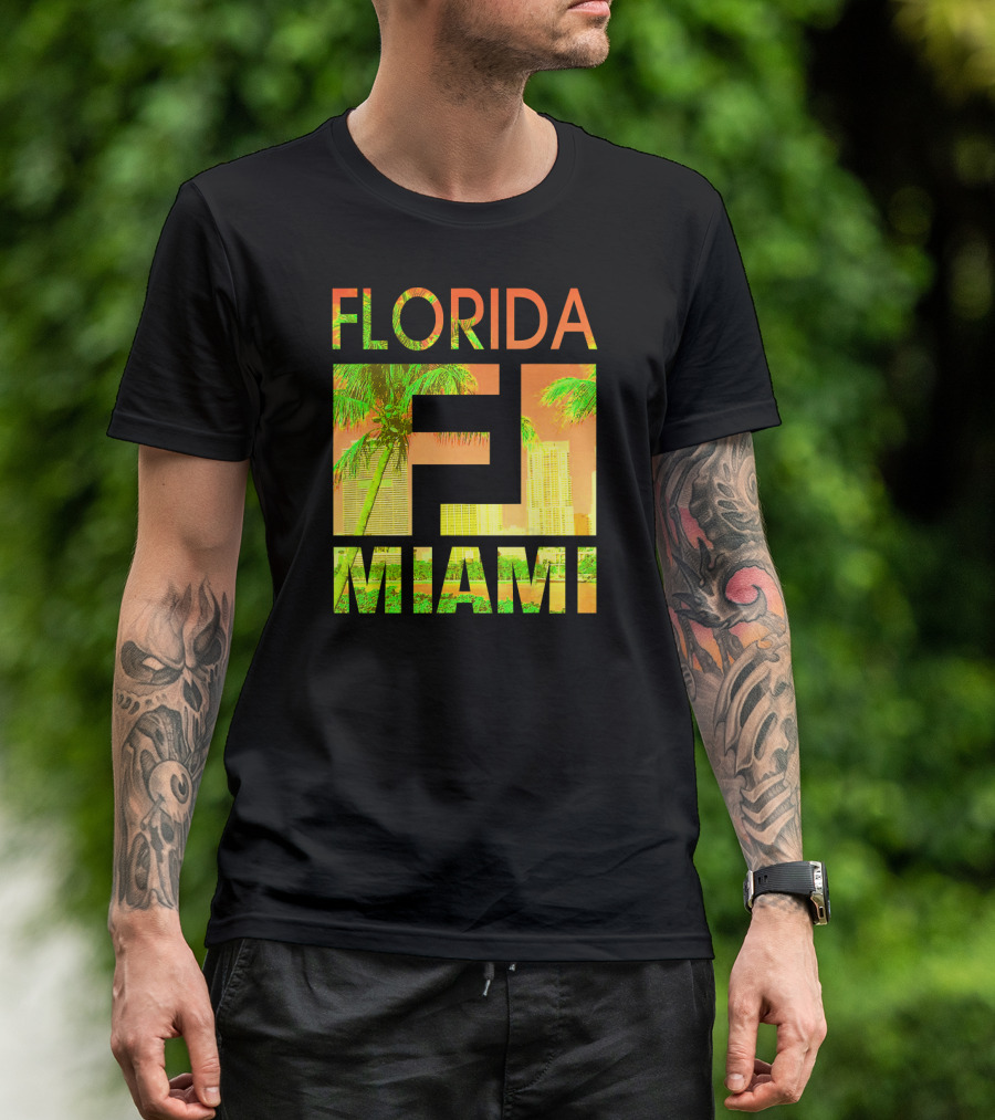 Vibrant Vintage Miami Florida USA Cityscape T-Shirt