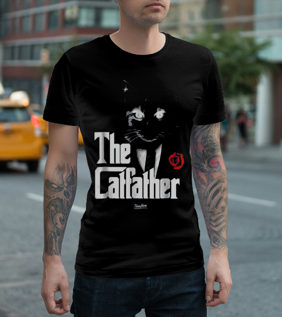 The Catfather Funny Love Cat Sunglasses Mafia Vibe T-Shirt
