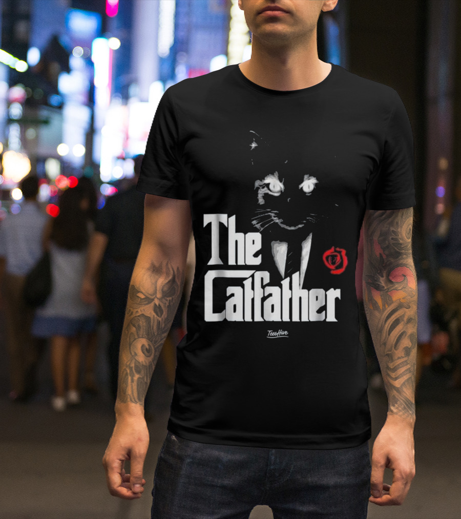 The Catfather Funny Love Cat Sunglasses Mafia Vibe T-Shirt
