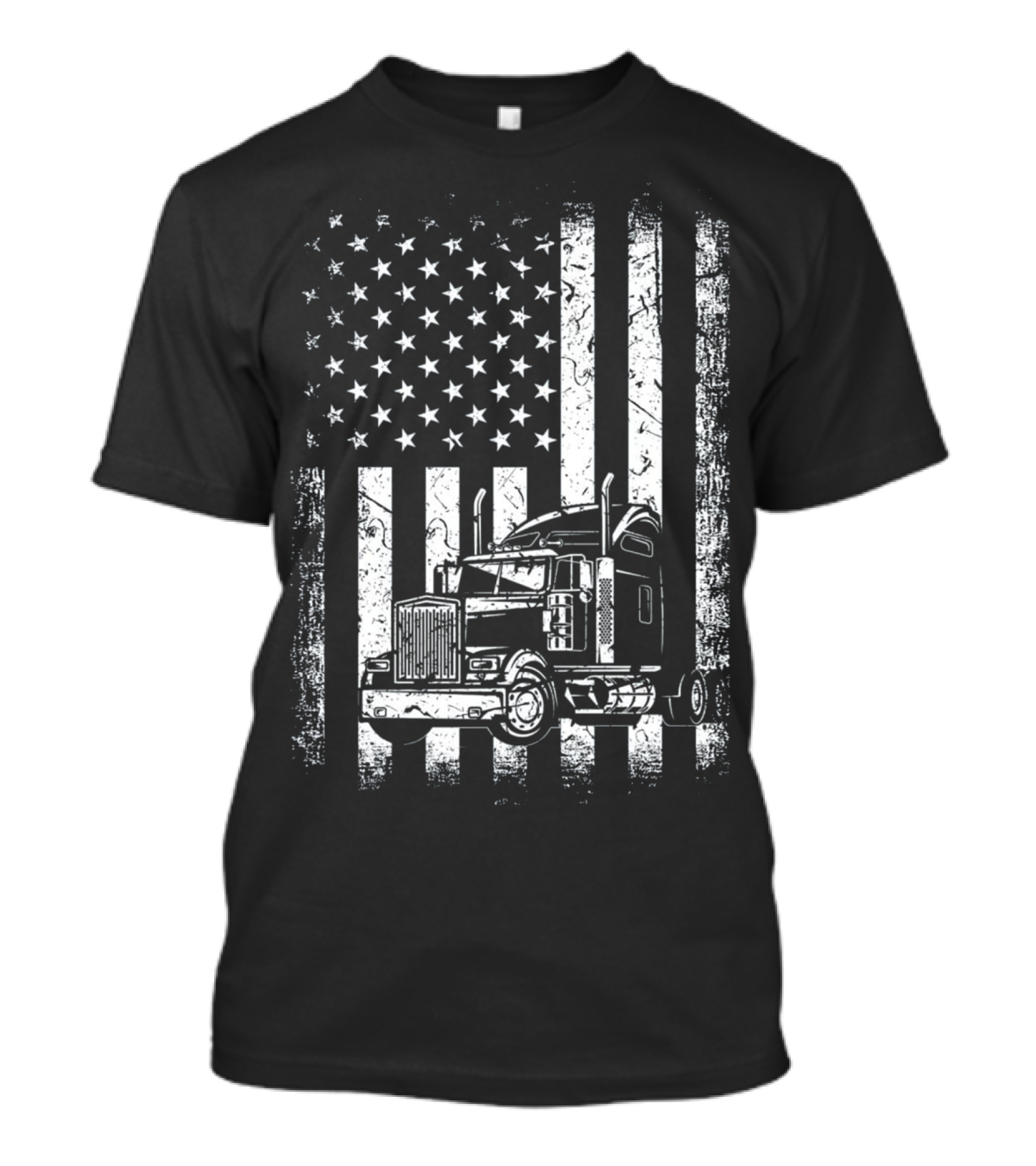 American Flag Vintage Truck Driver Trucker Gi Patriotic T-Shirt