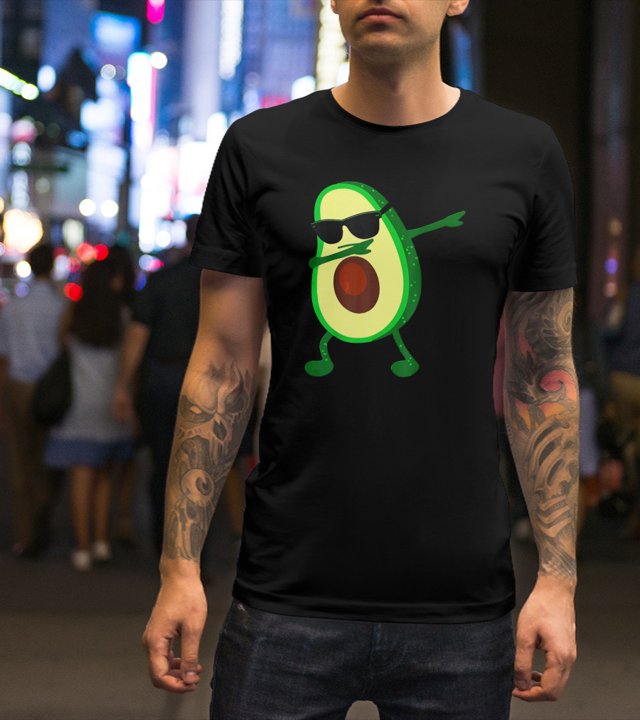 The Dabbing Avocado Wearing Sunglasses Funny T-Shirt