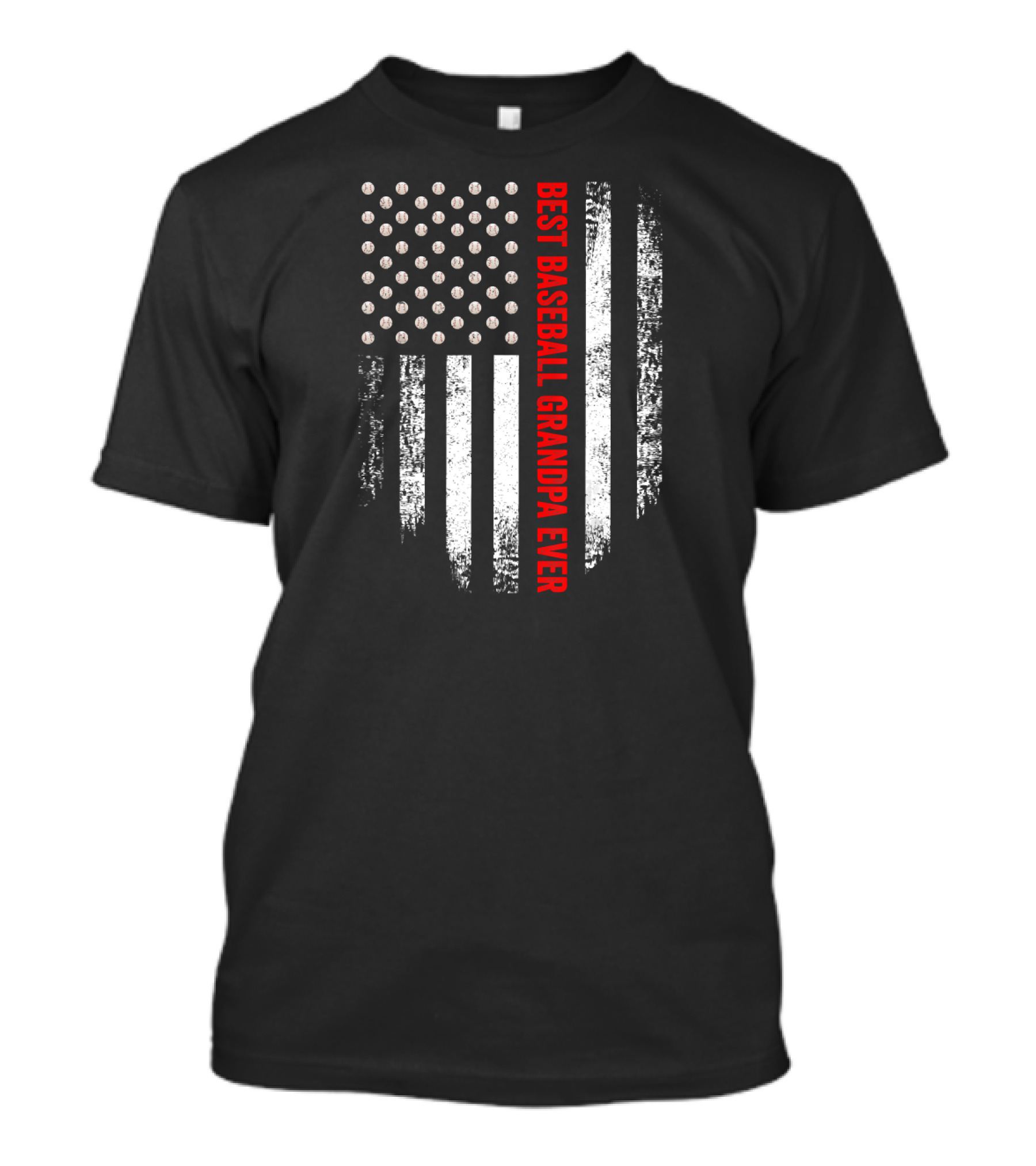 Vintage USA Flag Best Baseball Grandpa Ever T-Shirt