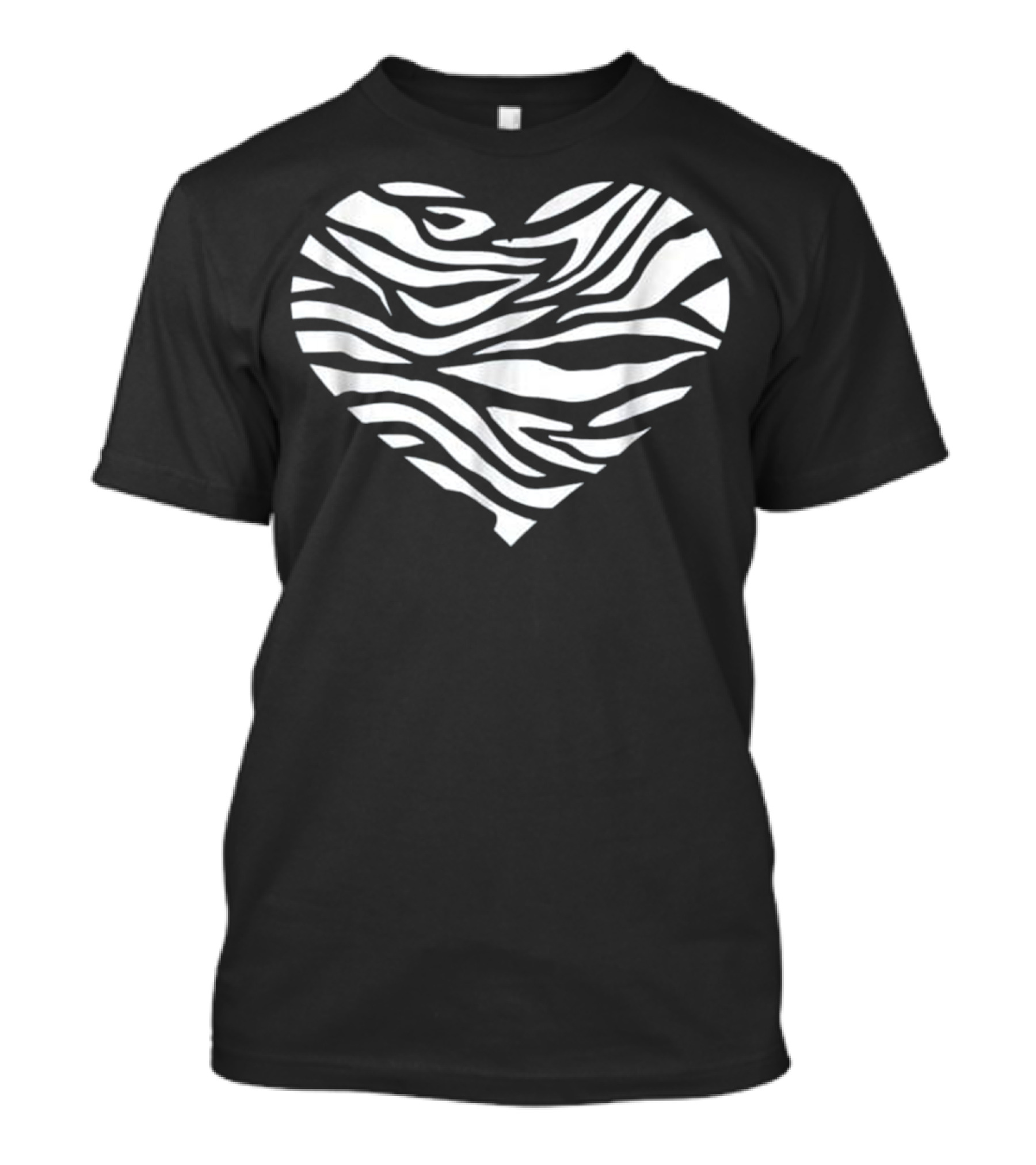 Zebra Pattern Heart T-Shirt