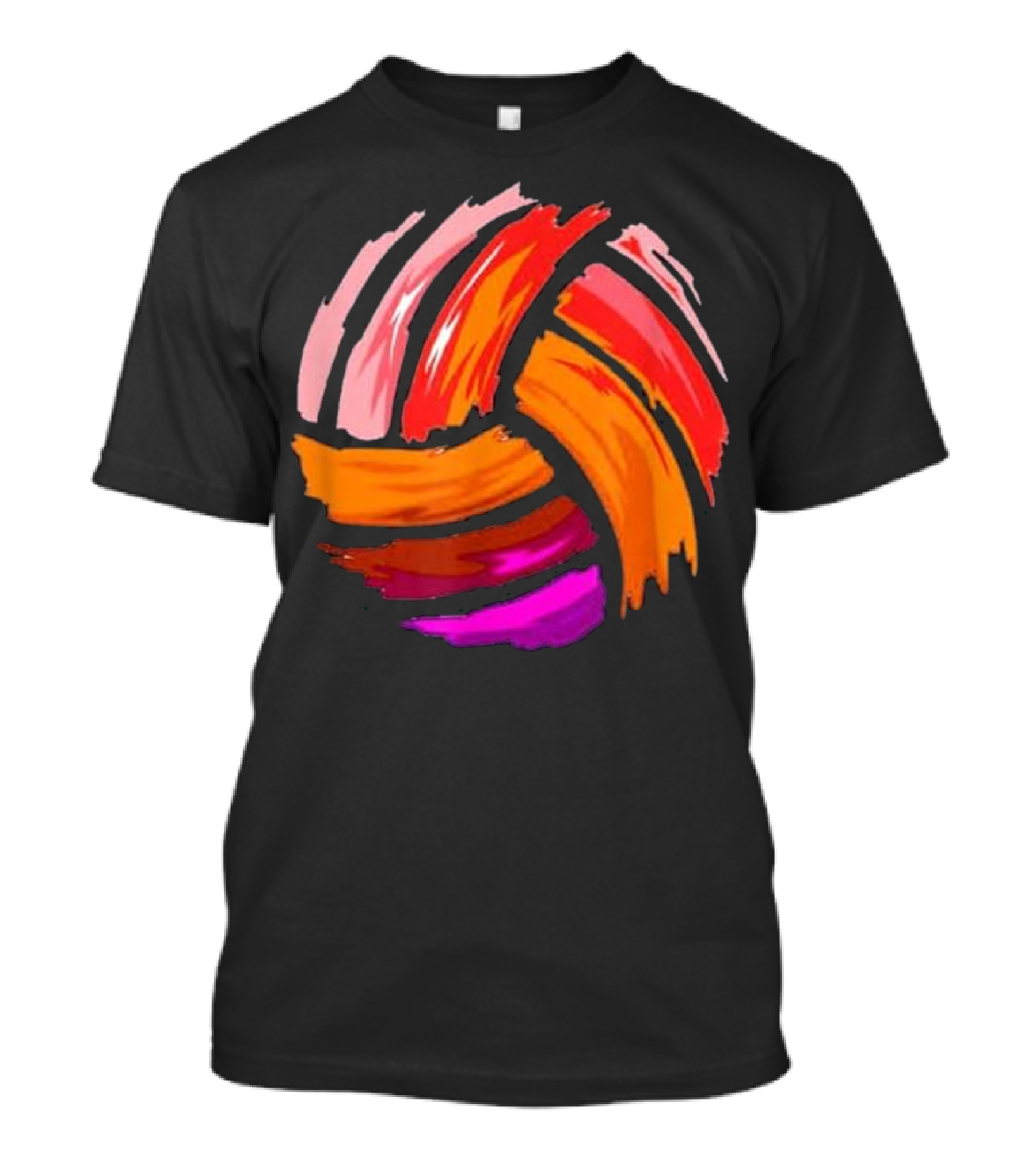 Volleyball Orange Yellow Brushstroke T-Shirt
