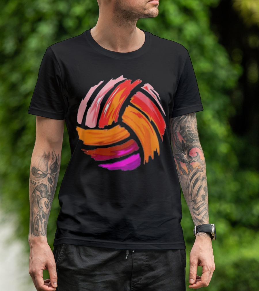 Volleyball Orange Yellow Brushstroke T-Shirt