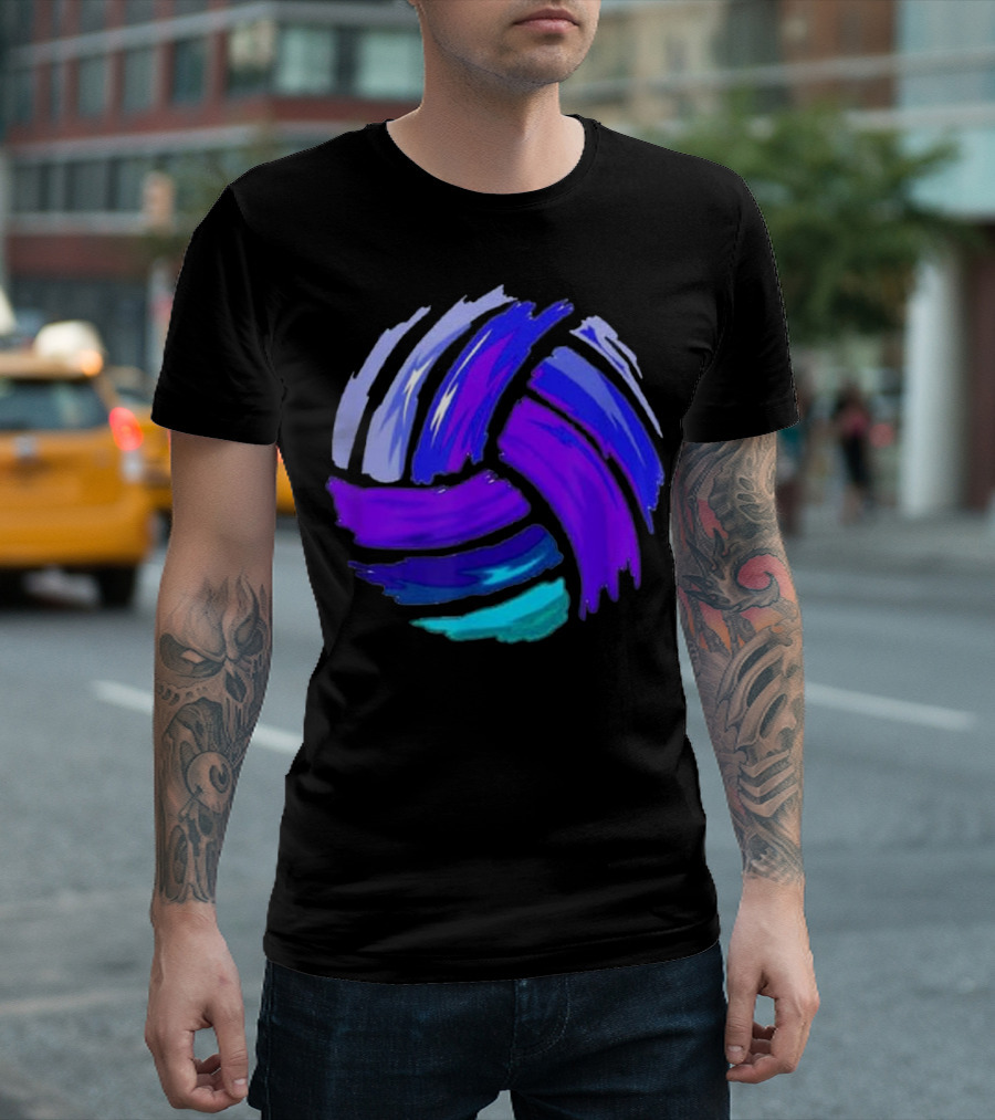 Volleyball Purple Blue Great Gi Brushstroke Ball T-Shirt