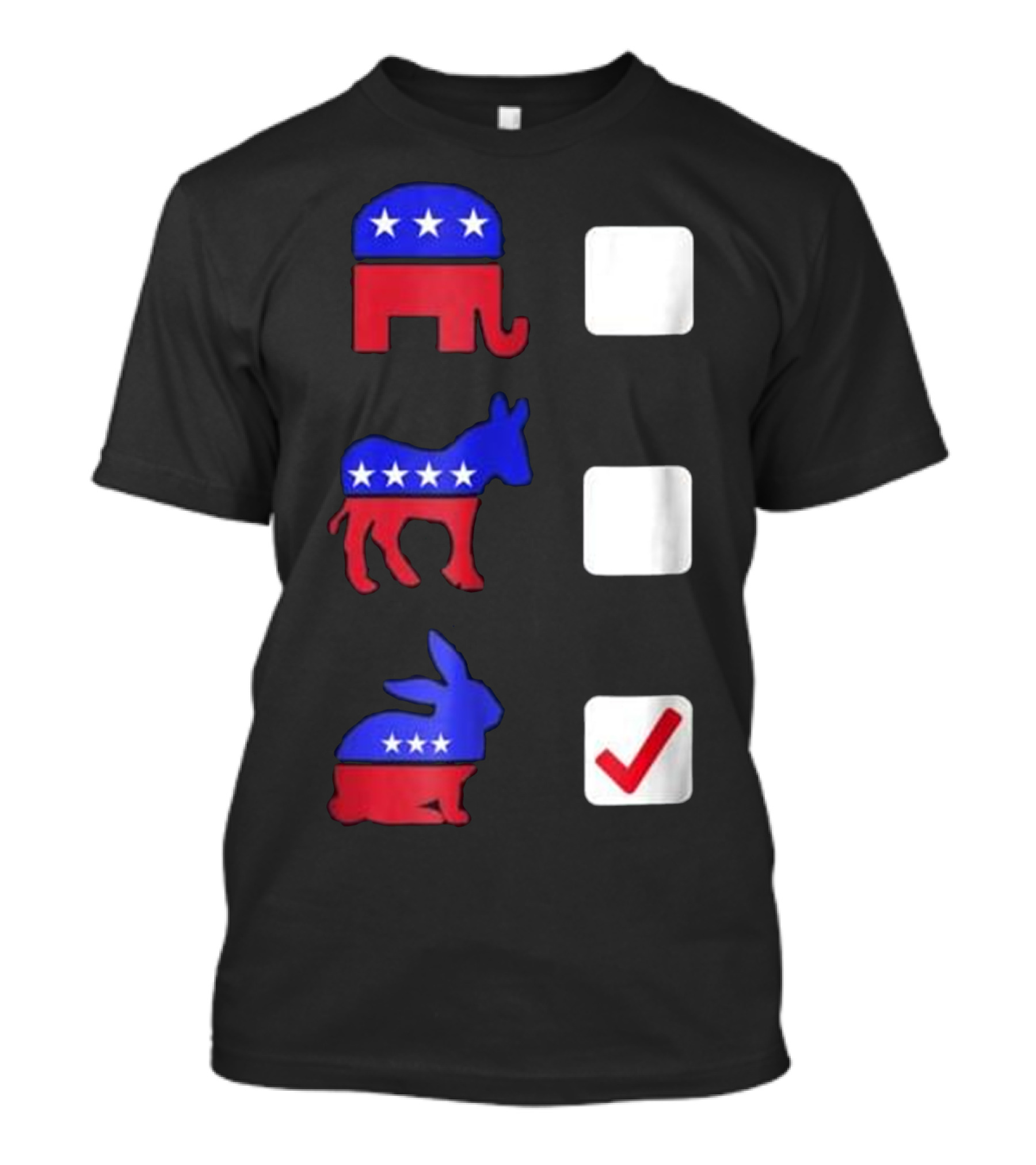 Vote Bunny Rabbit Funny Pet Rabbit With Patriotic Colors And Political Symbols T-Shirt
